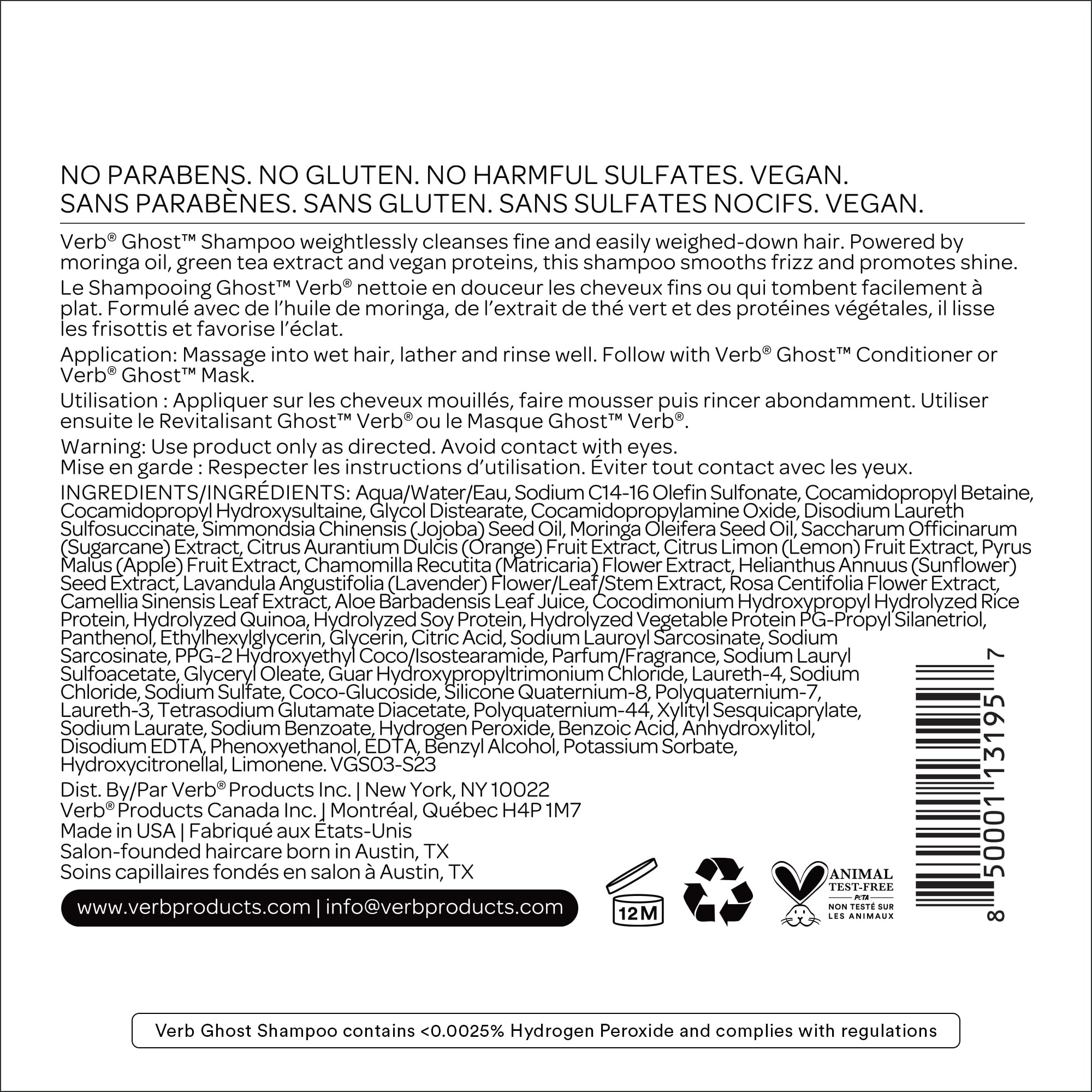 VERB Made in USA label emphasizing quality and safety.