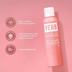 VERB Volume Dry Texture Spray biotin close-up emphasizes added body