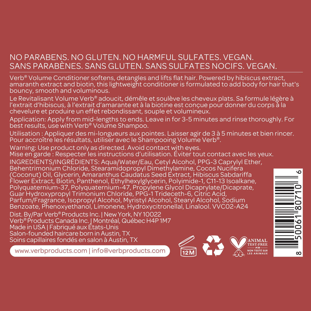 VERB Acondicionador de Volumen, fragancia frutal durante el peinado