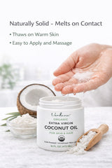 Verdana Aceite de Coco Orgánico Extra Virgen, aplicación en piel para hidratación diaria.