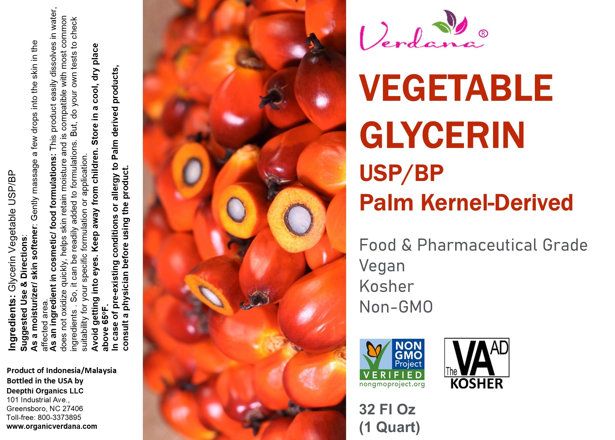 Verdana Glicerina Vegetal: textura ligera facilita mezclas con agua y aceites