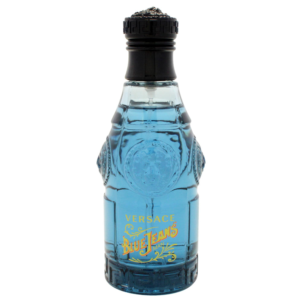 Versace Blue Jeans bottle side profile shows premium finish ideal for gifting.