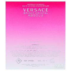Versace Bright Crystal Absolu cap detail conveys refined luxury