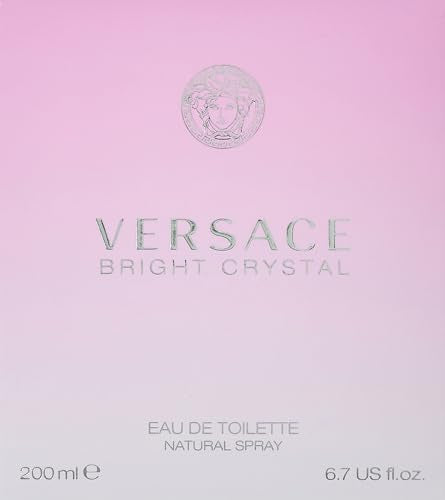 Versace Bright Crystal bottle top view shows elegant design and gleam