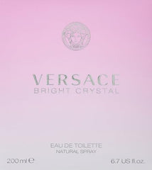 Versace Bright Crystal bottle top view shows elegant design and gleam