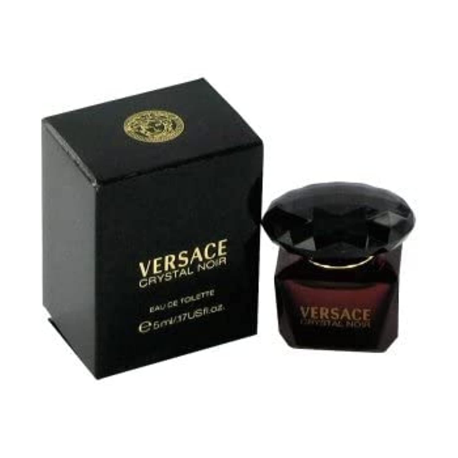 Versace Crystal Noir mini packaging, elegant gift-ready presentation.