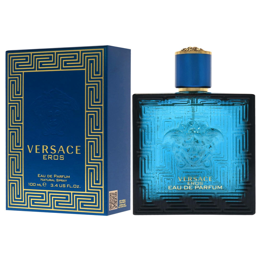 Versace Eros bottle design adds luxury presence on shelves and skin.