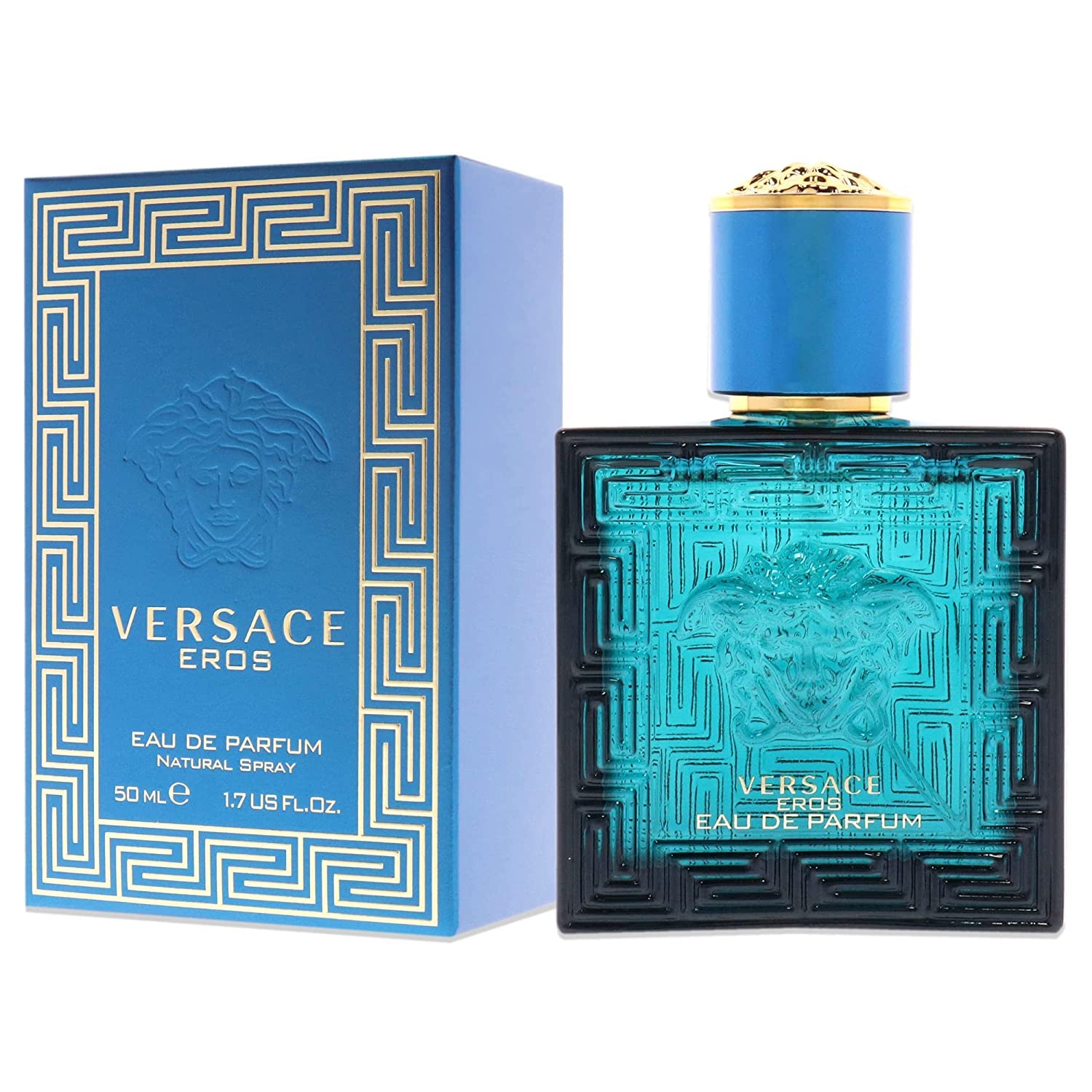 Versace Eros lifestyle shot conveys everyday confidence and style