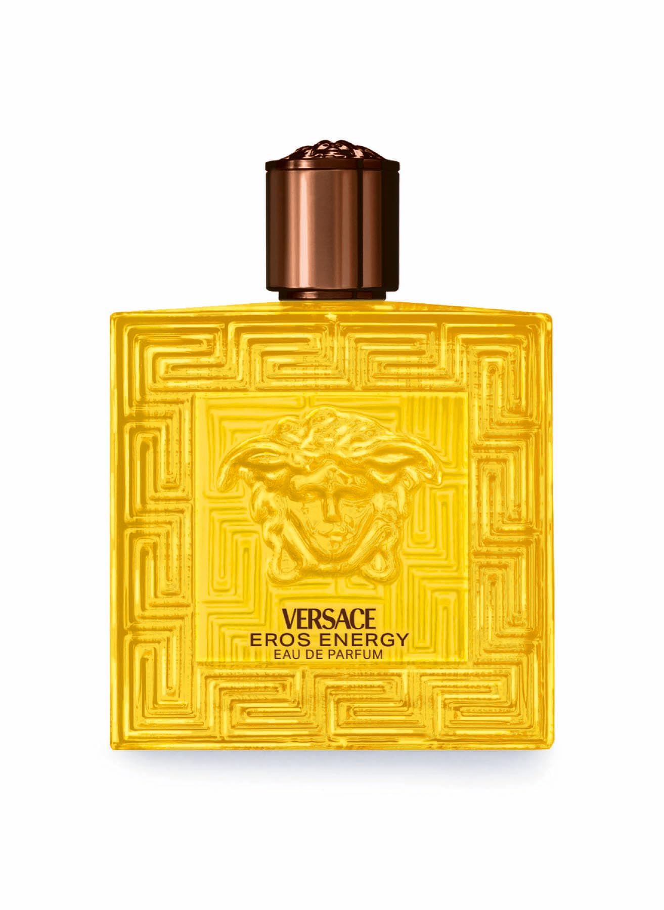 Versace Eros Energy bottle front view, bold citrus scent to energize your day.