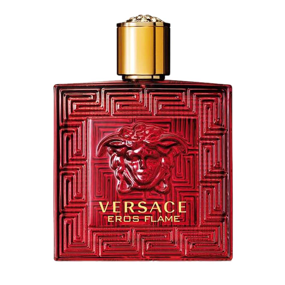 Versace Eros Flame bottle front for bold evening wear.