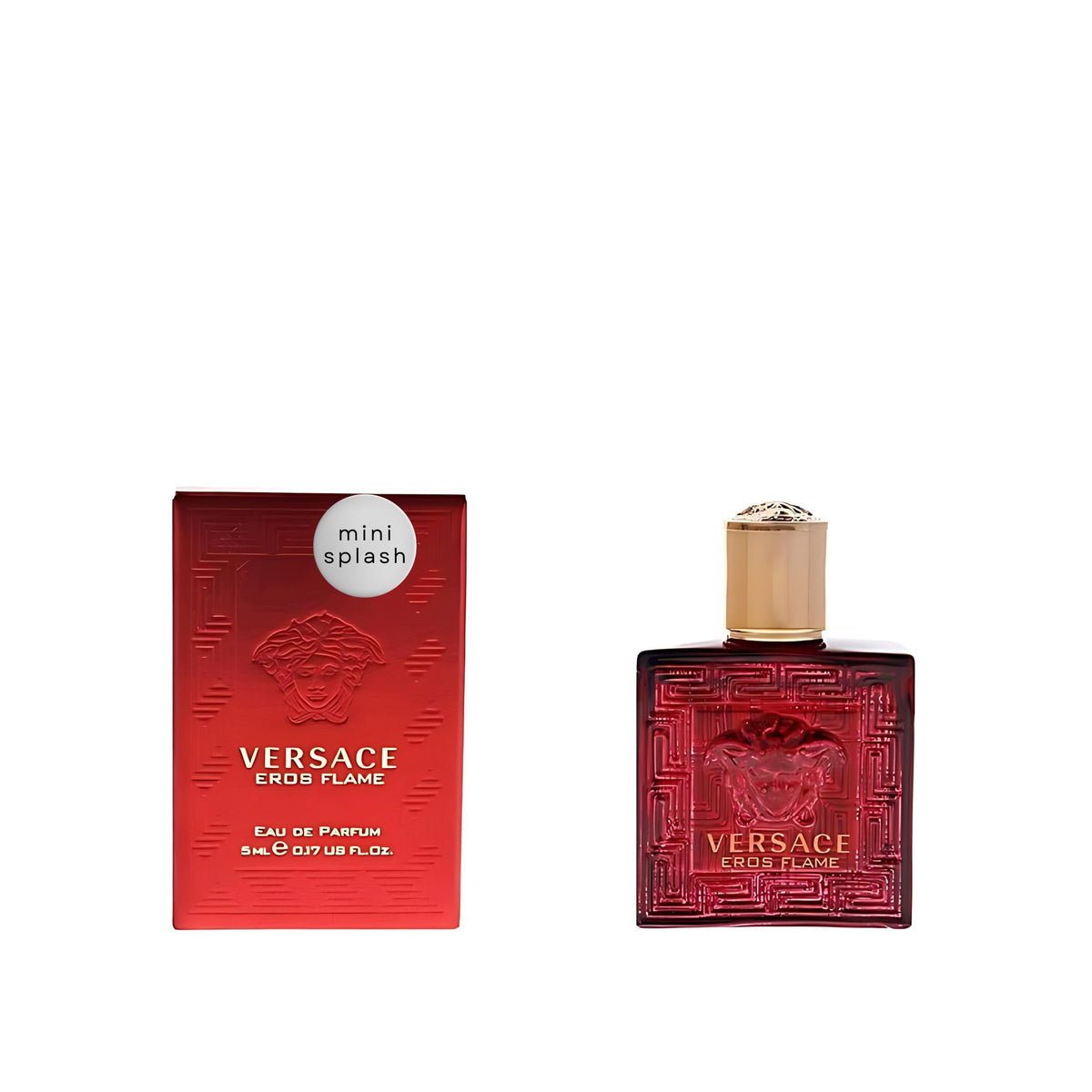 Versace Eros Flame mini EDP splash bottle for everyday wear and on-the-go refreshment.