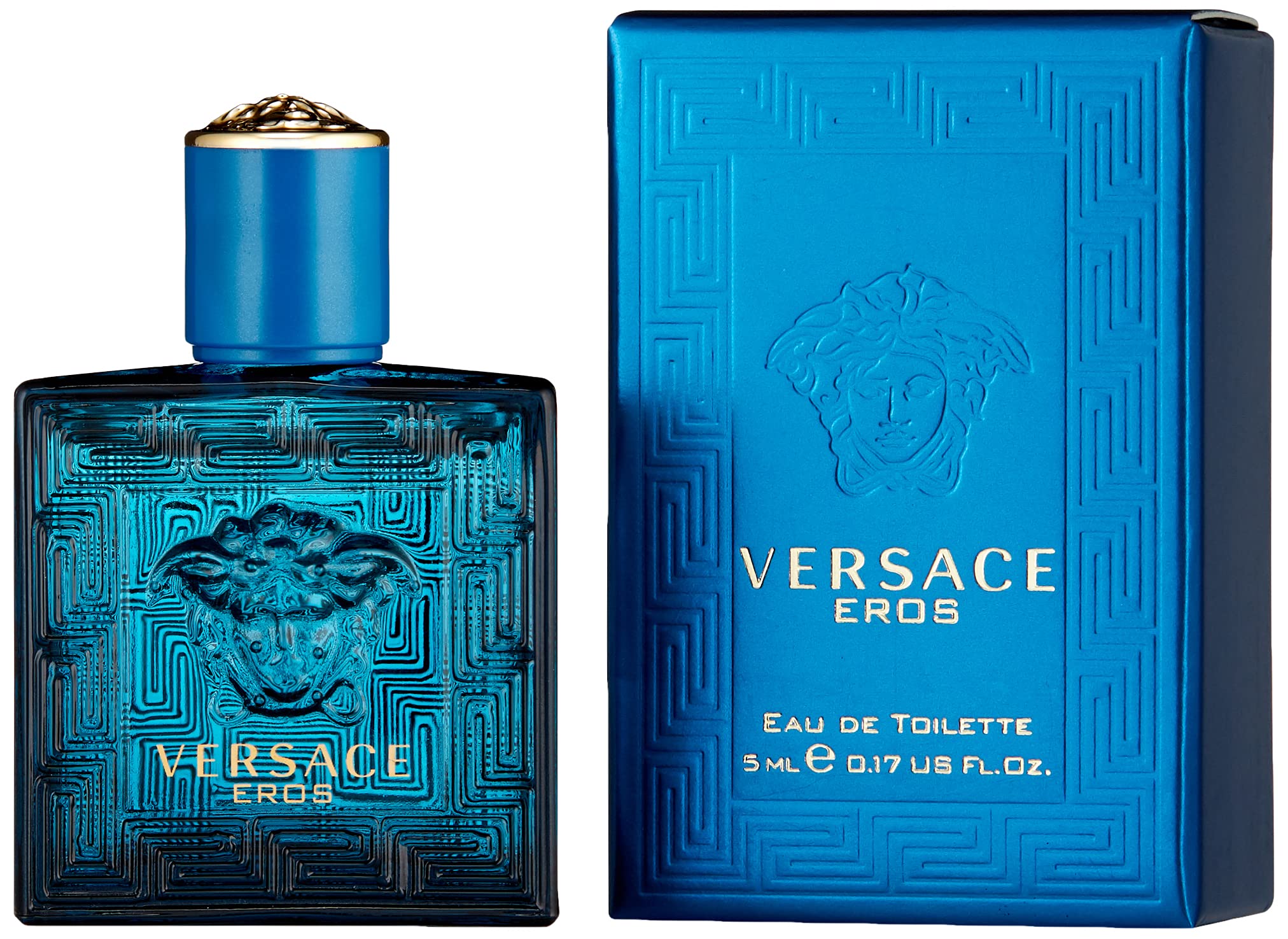 Versace Eros mini box angled view hints at luxury packaging.