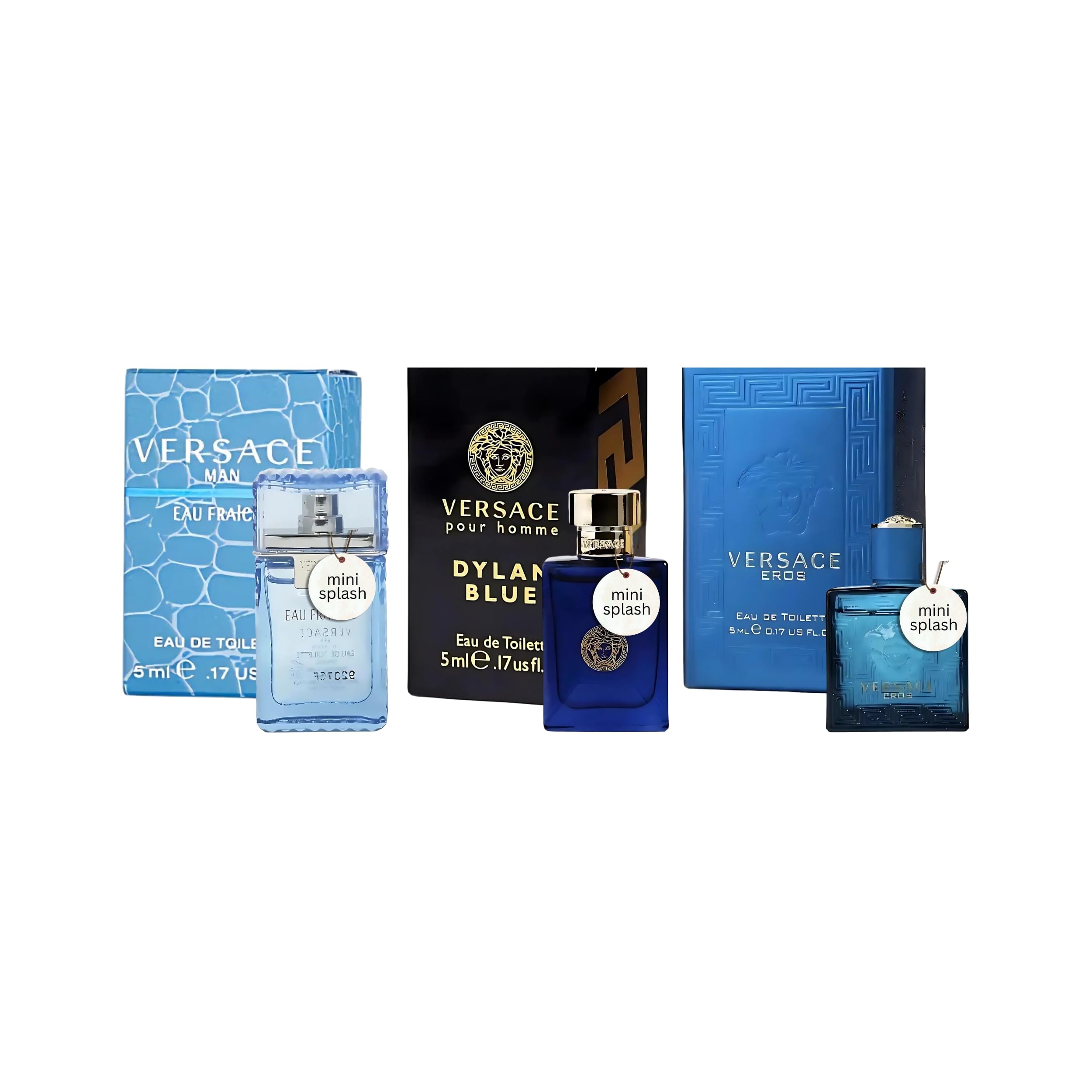 Versace Eros mini splash 0.17oz, front view, ideal for daily wear.