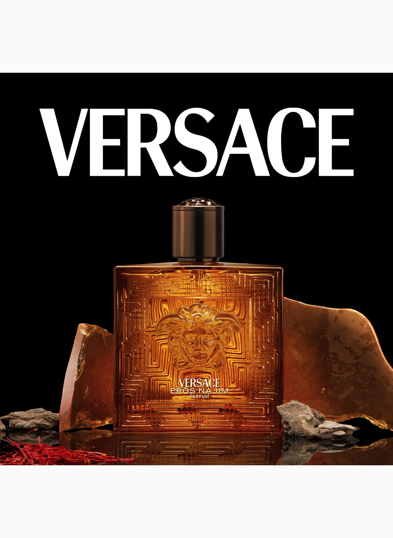 Versace Eros Najim packaging display, ideal gift-ready presentation.