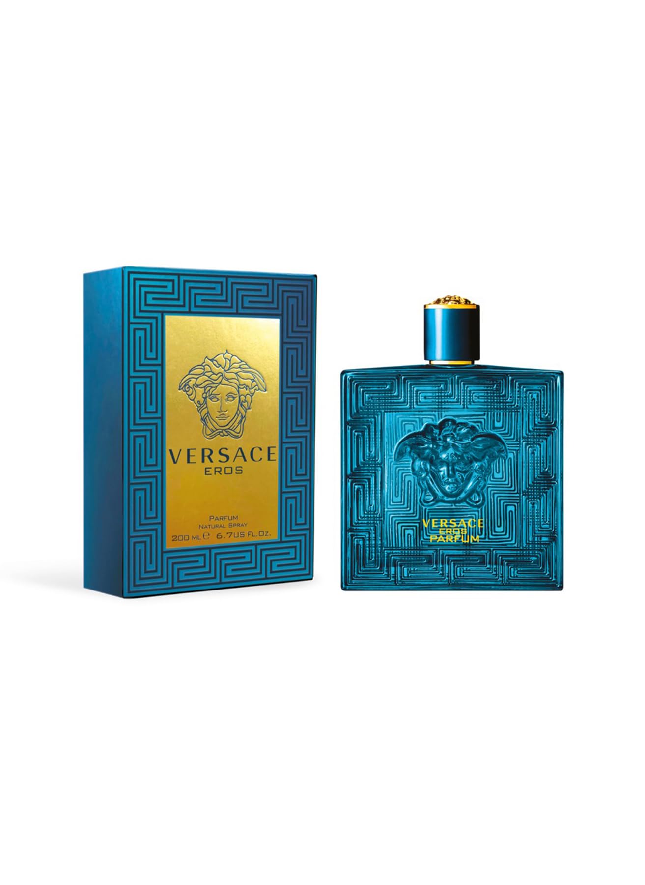 Versace Eros parfum spray close-up, long-lasting scent for evening wear.