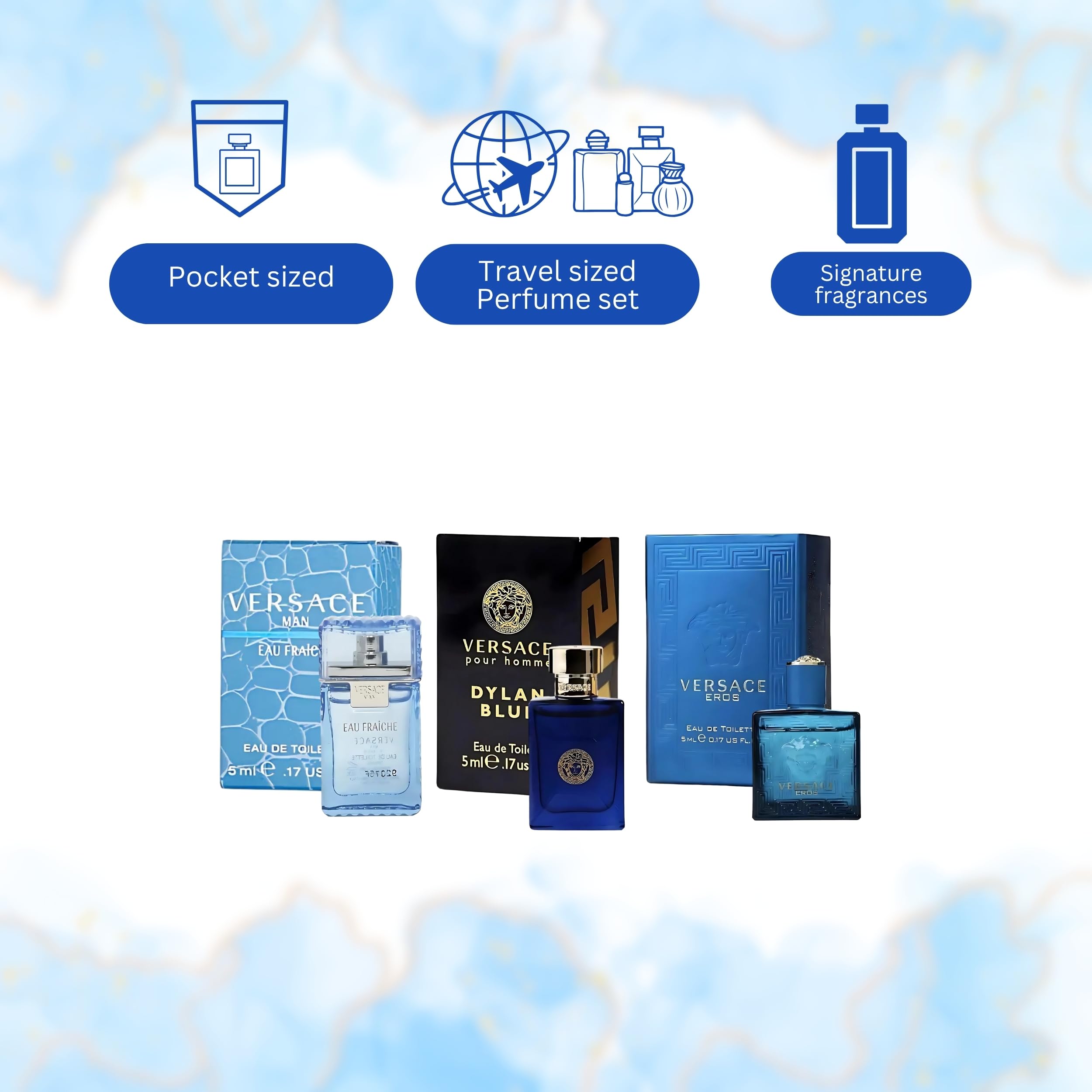 Gift set with bow packaging featuring Versace scents for special occasions.