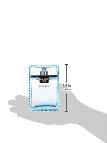 Versace Man Eau Fraiche angled view highlights sleek, portable design