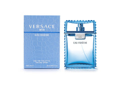 Versace Man Eau Fraiche bottle cap close-up showcasing premium branding.