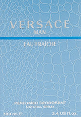 Versace Man Eau Fraiche deodorant spray application for confident mornings