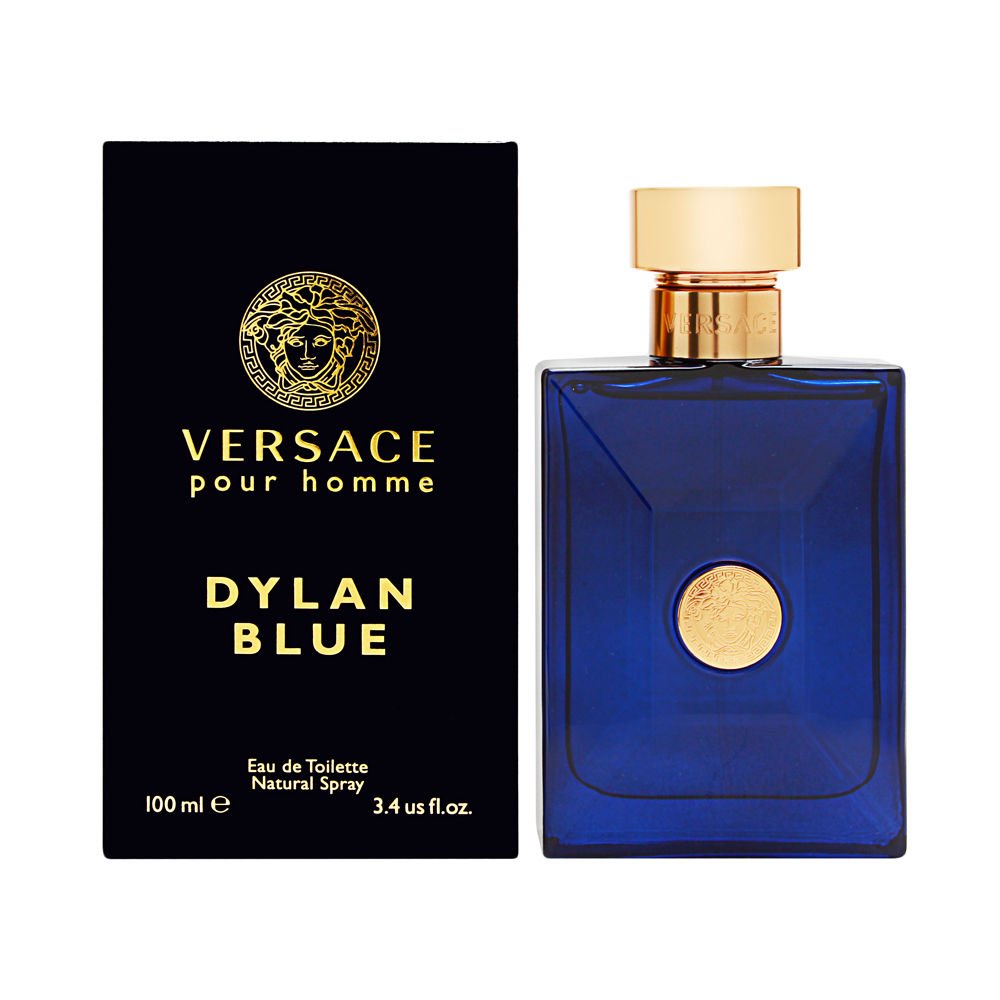 Versace Pour Homme Dylan Blue bottle front view, ideal for daily wear.