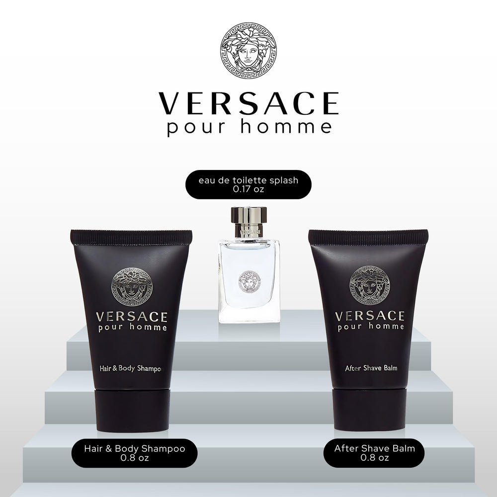 Versace Pour Homme EDT bottle close-up, sleek design for premium daily use.