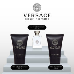 Versace Pour Homme EDT bottle close-up, sleek design for premium daily use.