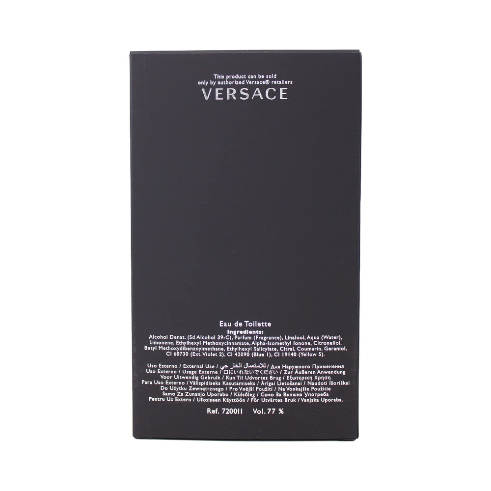 Versace Pour Homme close-up highlights neroli and lemon notes for a bright scent profile.
