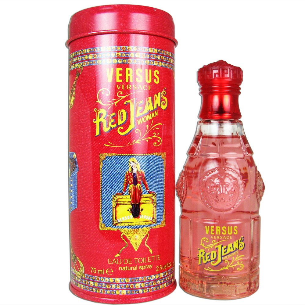 Versace Red Jeans bottle front view, ideal for casual daytime wear