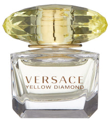 Versace Yellow Diamond bottle close-up, travel-size fragrance for on-the-go moments.