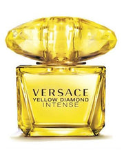 Versace Yellow Diamond Intense bottle highlighting radiant notes for daytime elegance.