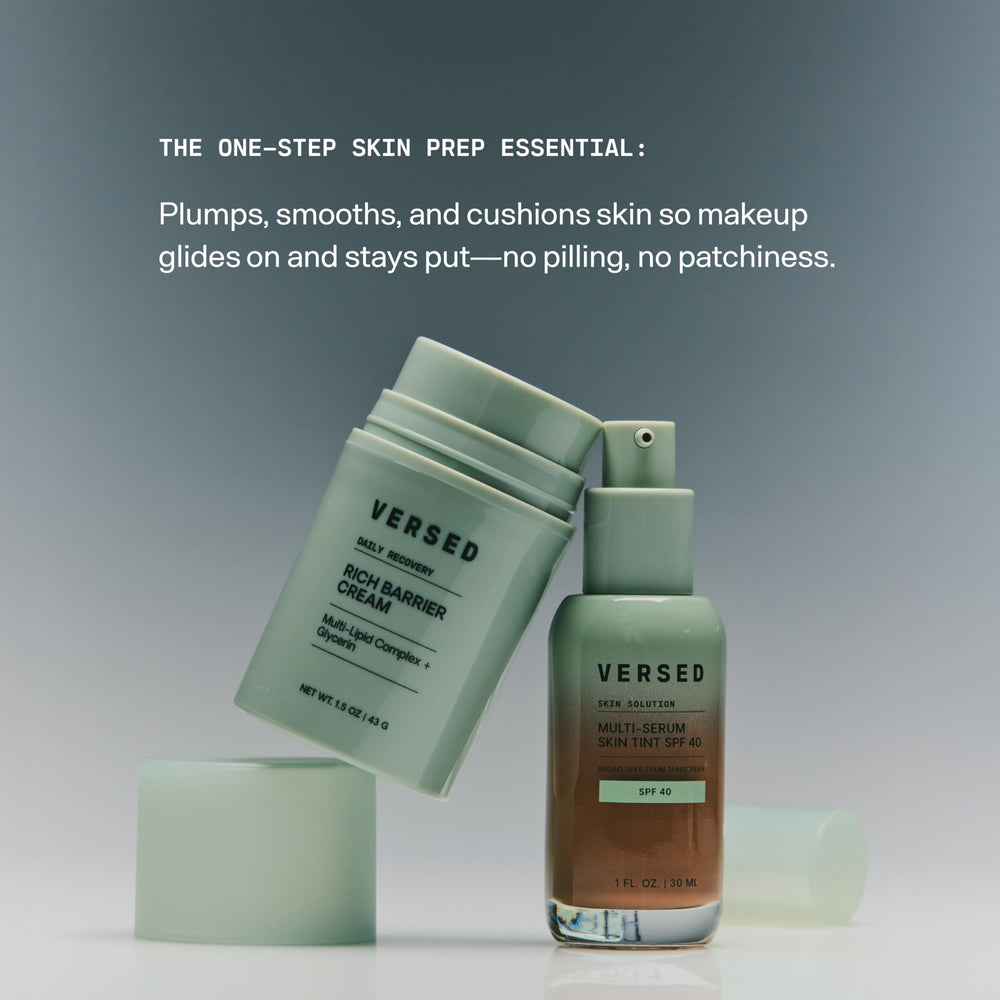 Versed crema reparadora diaria, ceramidas y niacinamida, piel calmada y nutrida.
