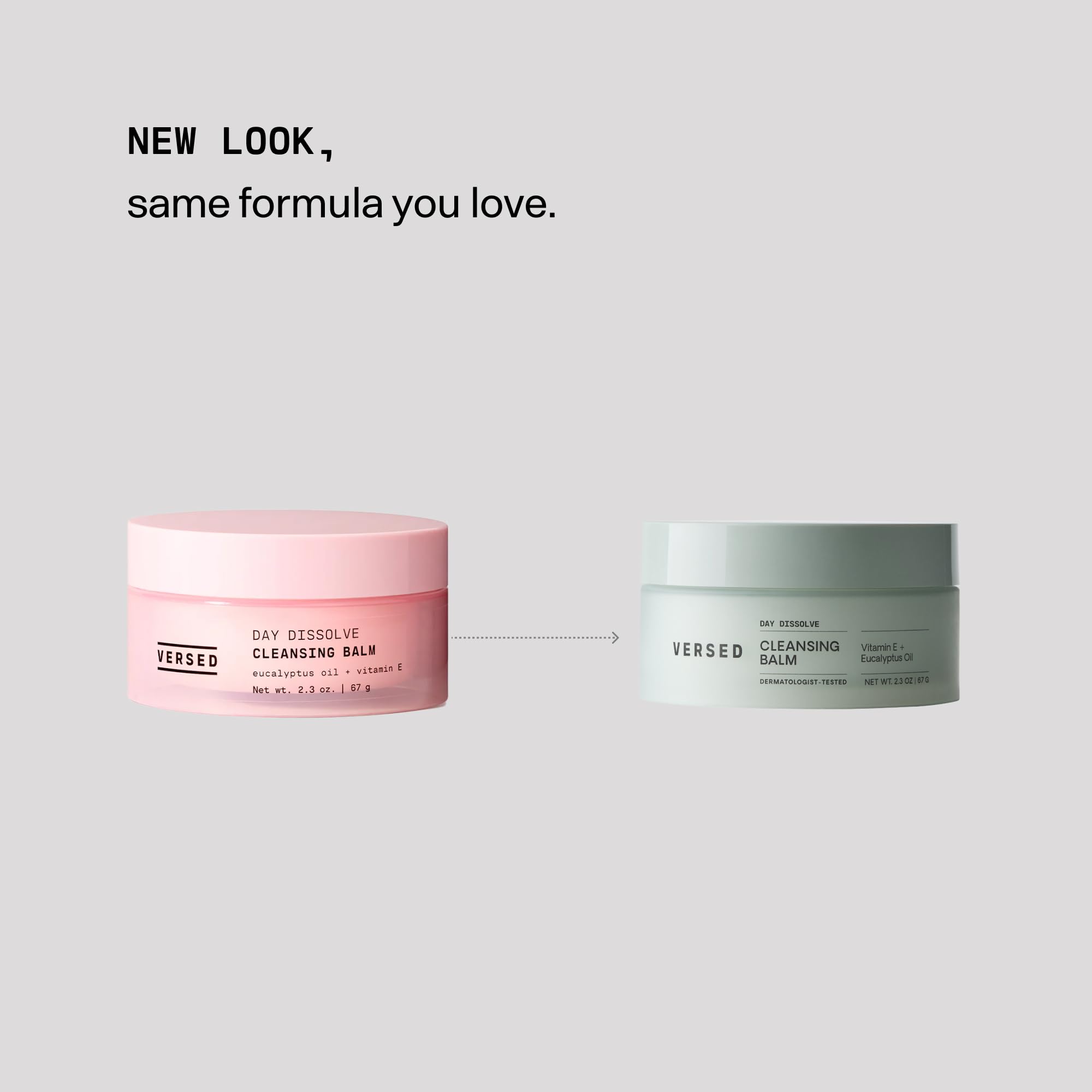 Versed Day Dissolve Balm on dry face dissolves waterproof makeup.