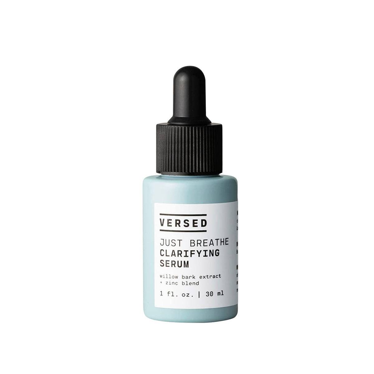 Versed Just Breathe serum frasco claro para claridad de poros