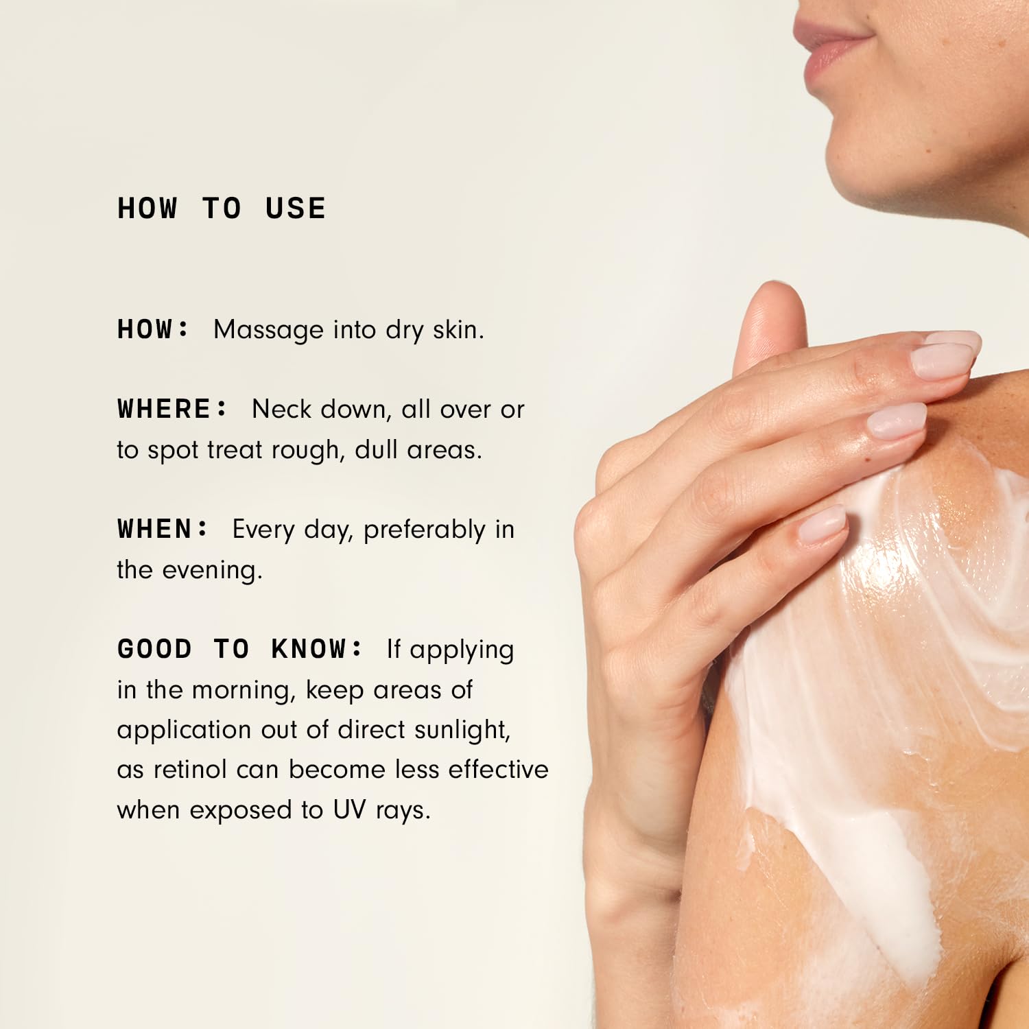 Close-up of creamy texture of Versed body lotion for moisture