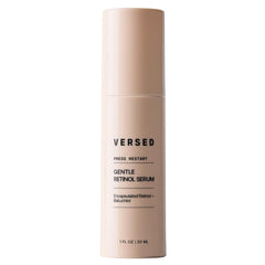 Versed Press Restart serum bottle close-up highlighting the gentle bakuchiol formula