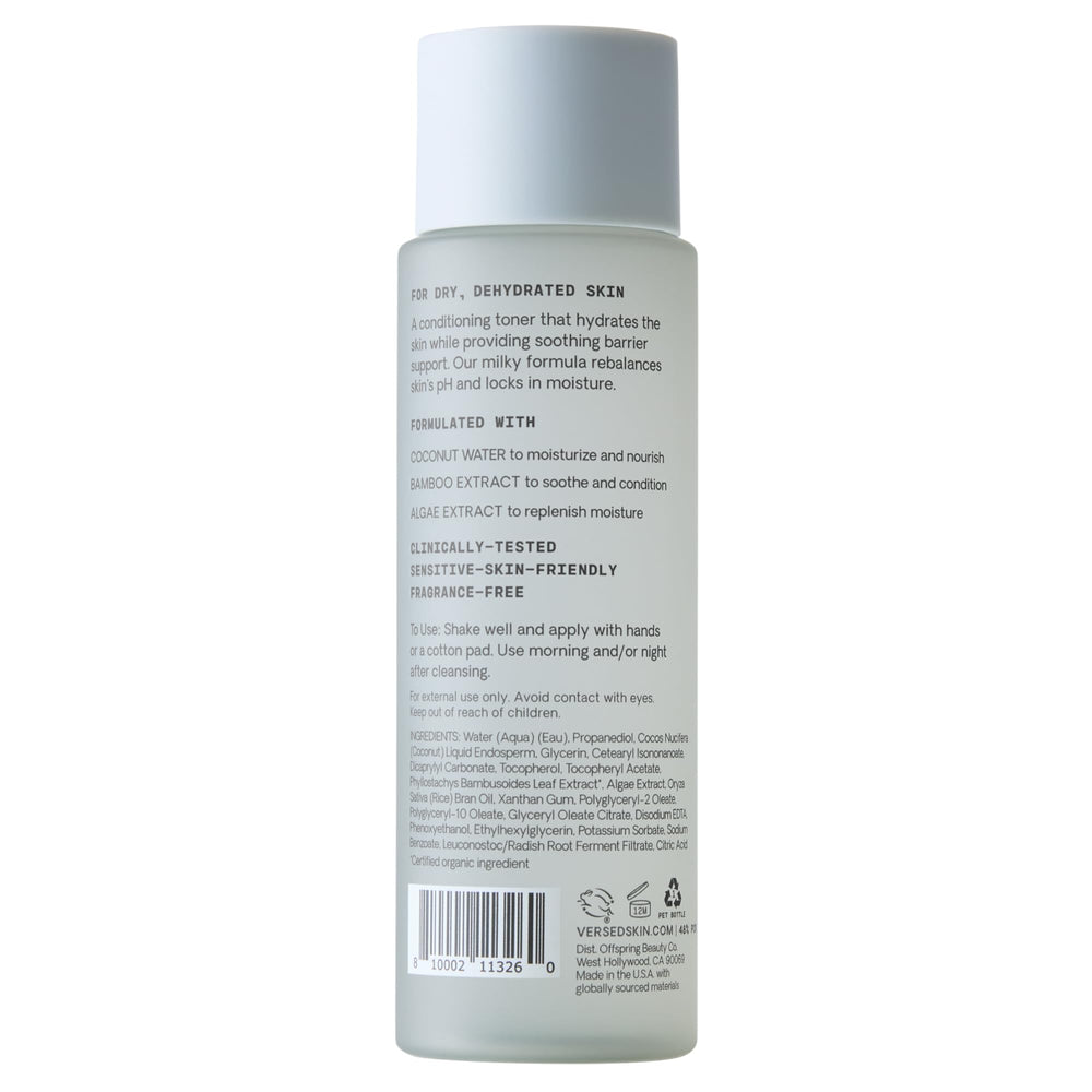 Versed Skin Soothe Tónico: rutina diaria de mañana y noche.