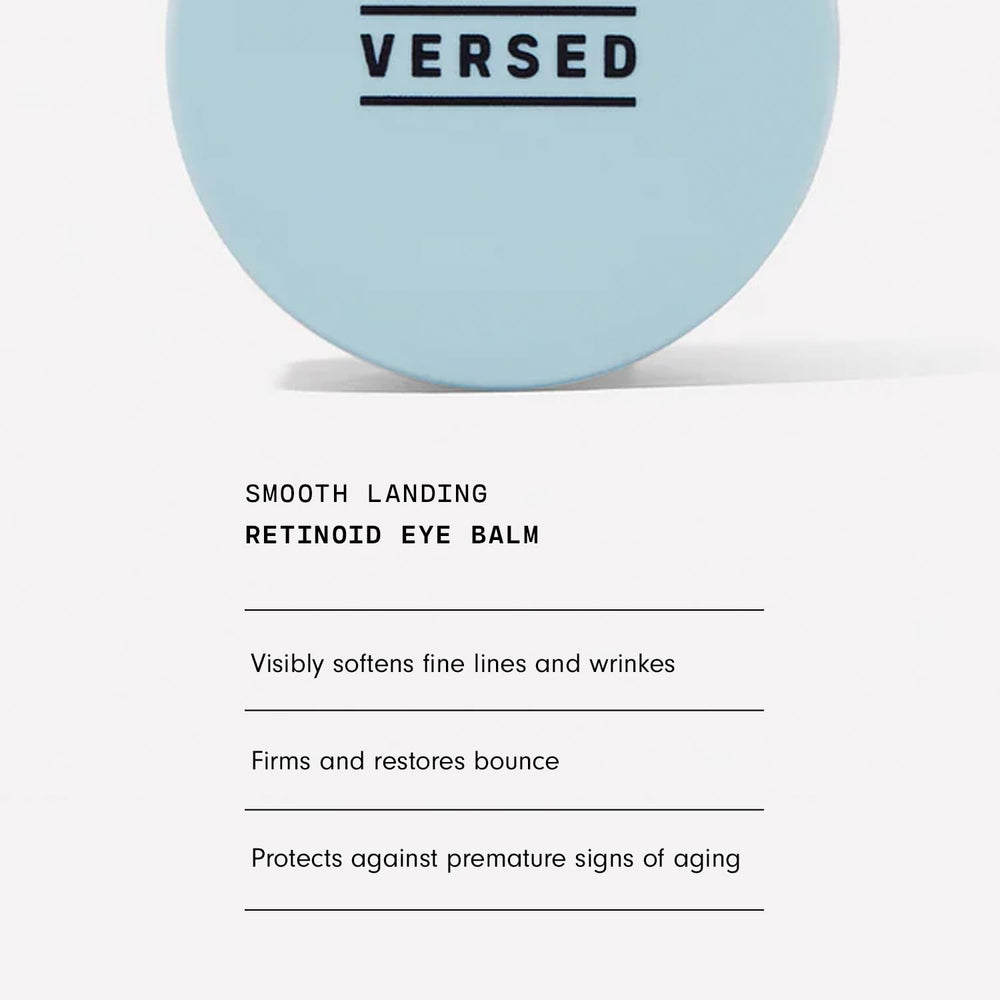 Versed Smooth Landing Balm ingredientes shiitake; hidratan y fortalecen la piel alrededor de ojos.