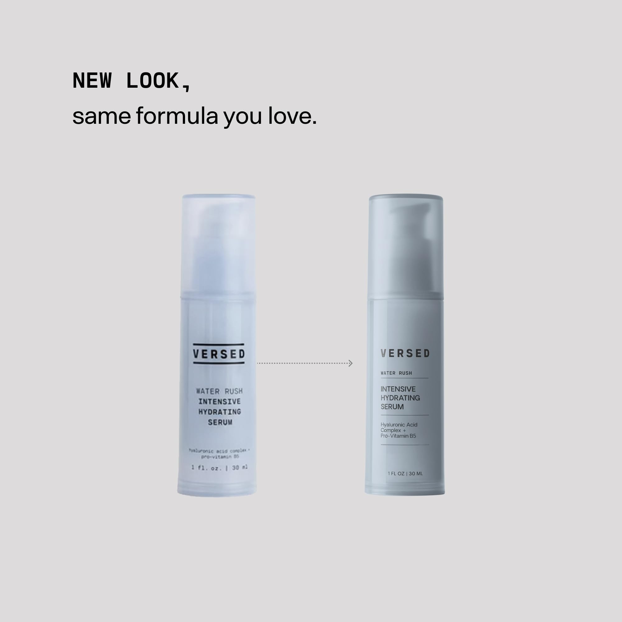 Versed Water Rush Suero: apto para piel sensible y libre de fragancias.
