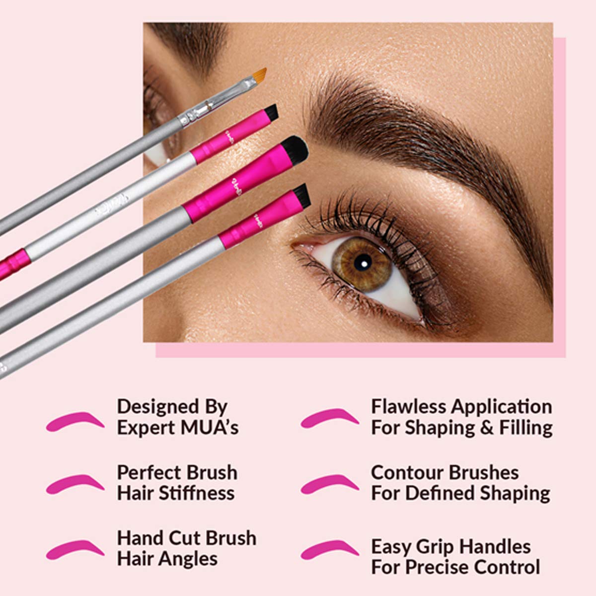 Vertex Eyebrow Brush Kit cruelty-free vegan brushes crafted in USA.