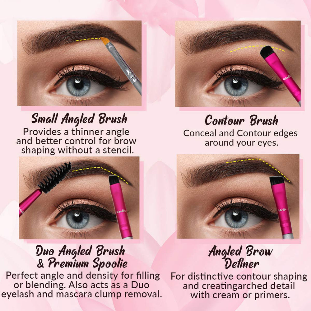 Vertex Eyebrow Brush Kit slim handle for comfortable, controlled application.