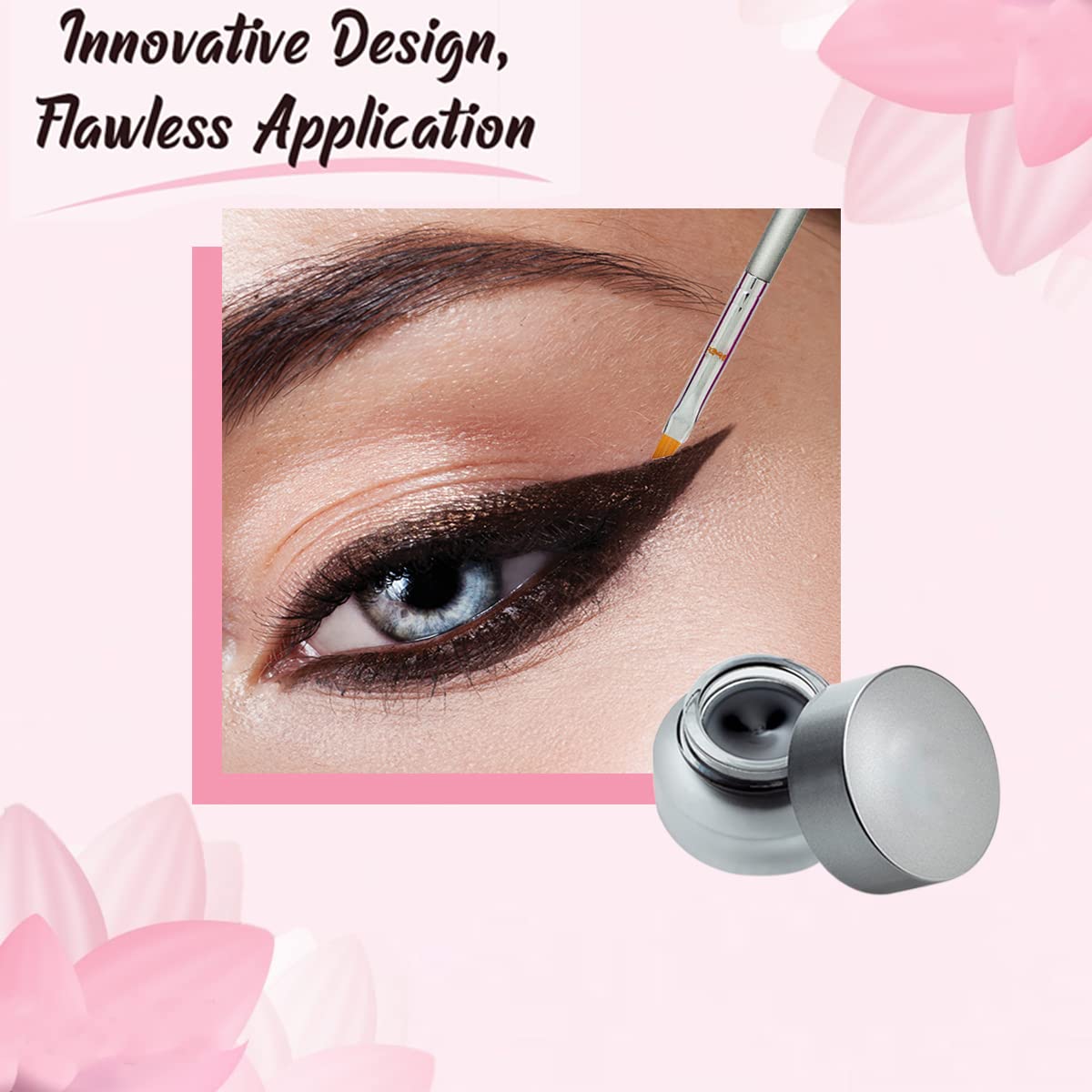 Vertex Eyeliner Brush Fine Point for precise outlining and smooth filling.