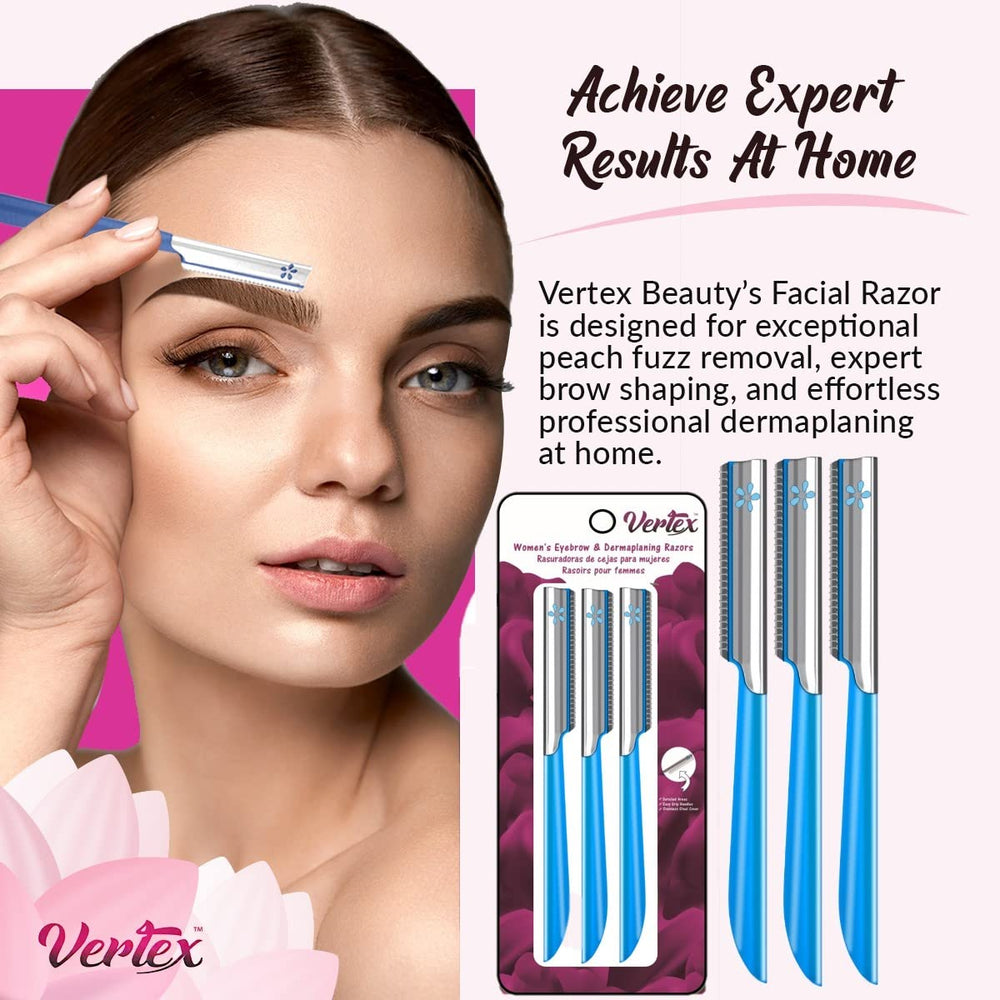 Vertex dermaplaning tool with non-slip handle for controlled use