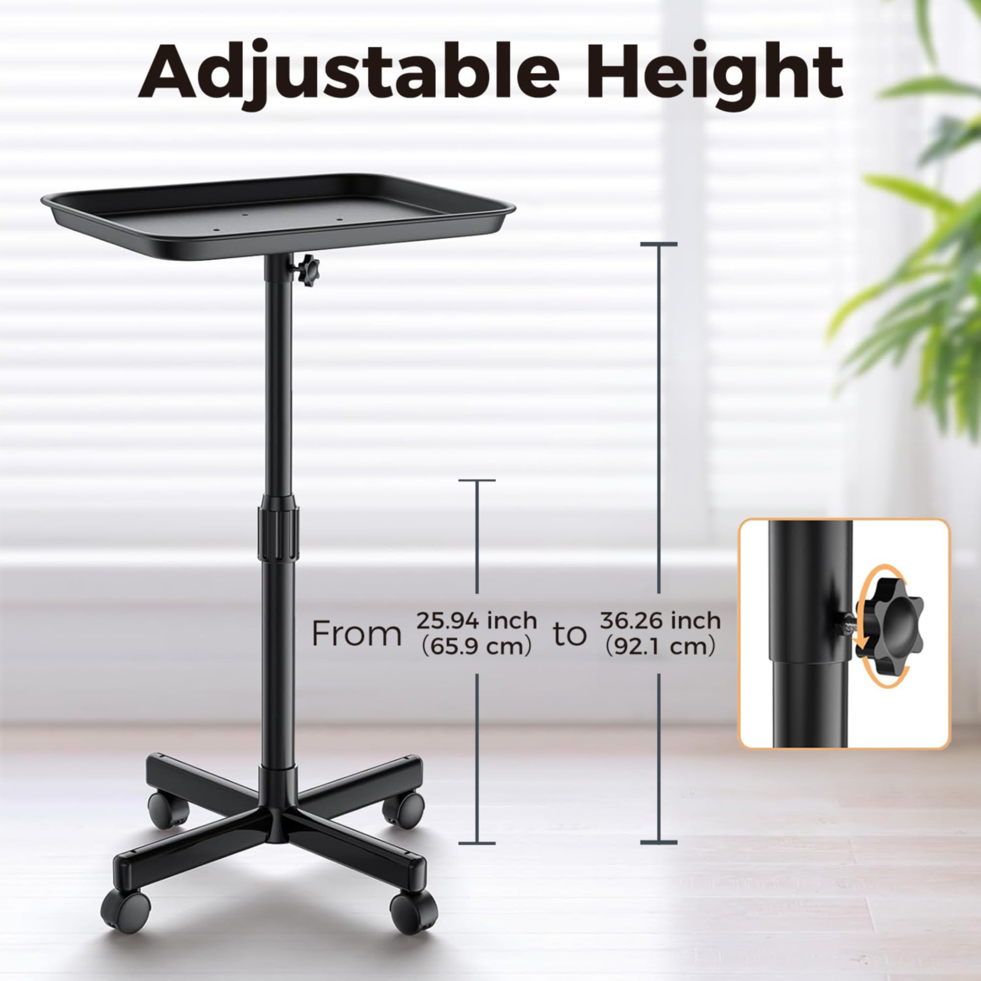 VERYTOP height adjustment ring shows 25-36 inch range for comfortable setup.