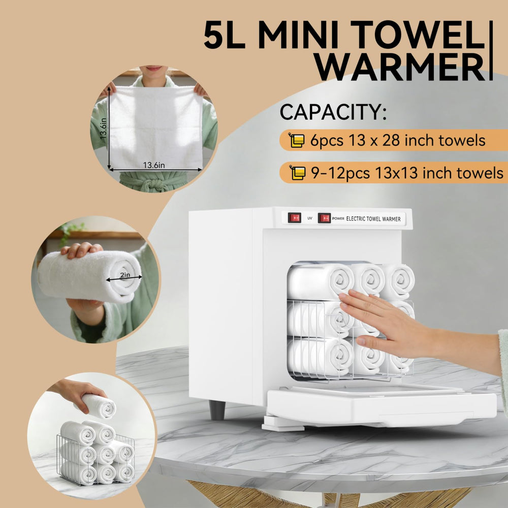 VERYTOP Towel Warmer interior view highlights hygienic aluminum interior for easy cleaning.