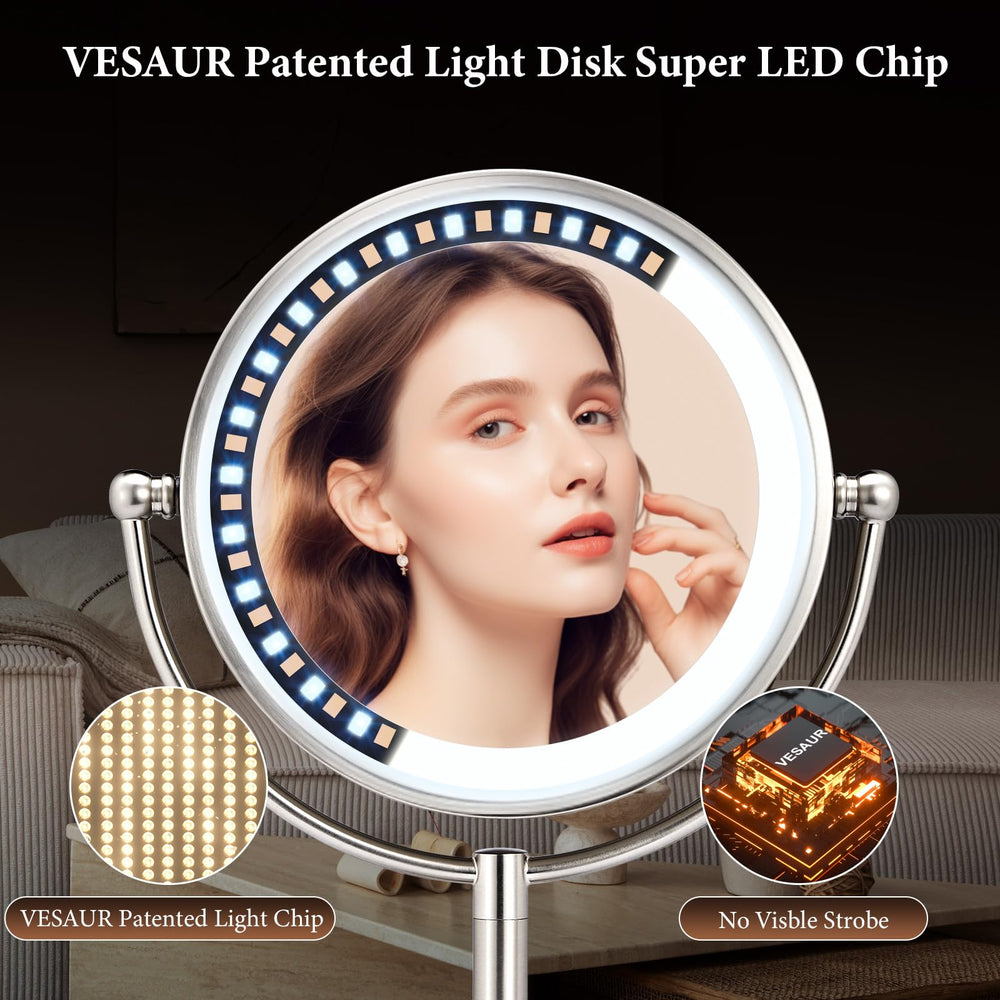 VESAUR 360-degree swivel seamless glass for flexible viewing angles.