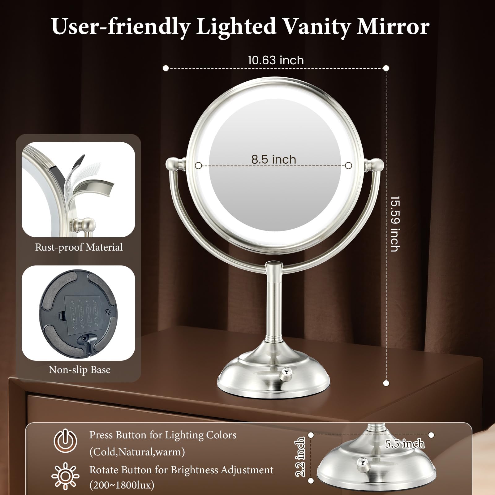 VESAUR dual-power all-glass design with fingerprint resistance.