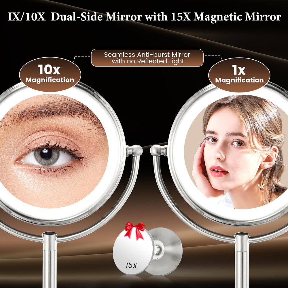 VESAUR true HD magnification with 1X/10X/15X for detailed skincare checks.