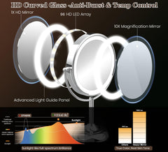 VESAUR makeup mirror 360° rotation for flexible angles during routines