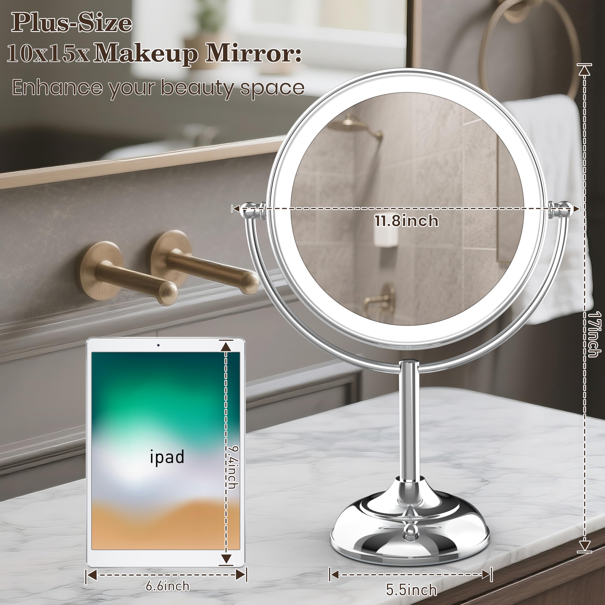 VESAUR three-color lighting supports daylight, warm, and natural tones