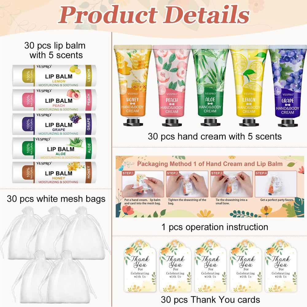 VESPRO hand cream fragrance varieties for celebrations and events.